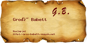 Groó Babett névjegykártya